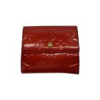 ショッピングヴェルニ LOUIS VUITTON◆ポルト・モネ・ビエ・カルト・クレディ_モノグラム・ヴェルニ/エナメル/RED/レディース/M91169