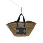 ショッピングカゴバッグ CELINE◆カゴバッグ/ベージュ/無地