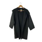 HERMES◆フーデッドコート/カシミヤ混/34/ウール/ブラック/47-7111