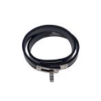 HERMES◆ケリードゥーブルトゥール/F刻印/ブレスレット/レザー/BLK/レディース