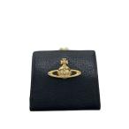 ショッピングVivienne Vivienne Westwood◆2つ折り財布/レザー/BLK/レディース/がま口//