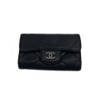 ショッピングCHANEL CHANEL◆6連/キーケース/レザー/BLK/無地/レディース/5mc3831/内側破れ・シミあり