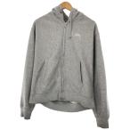 STUSSY◆フルジップパーカー/L/コットン/GRY//