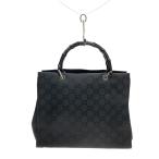 GUCCI◆バンブートートバッグ/--/BLK/0021010 3754/角スレ有