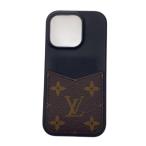 LOUIS VUITTON◆24年製/バンパー/カーフレザー/iPhone16Pro/BLK/モノグラムキャンバス/M12551