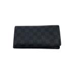 LOUIS VUITTON◆ポルト・フォイユ・ブラザ_ダミエ・グラフィット_BLK/PVC/BLK/総柄/メンズ