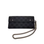 ショッピングダミエ LOUIS VUITTON◆ポルト・フォイユ・アコルディオン_ダミエ・グラフィット/PVC/BLK/レディース