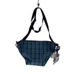 familiar◆舟形ポシェットショルダーバッグ/ナイロン/GRN/チェック