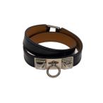 HERMES* Mini li Wald ubru палец на ноге ru// браслет / кожа /BLK/ женский //