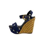 LOUIS VUITTON◆ウェッジソールサンダル/35/NVY
