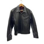 Schott◆レザージャケット/40/レザー/BLK/ジップが緩く着ていると開いてしまう