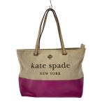 kate spade new york◆トートバッグ/リネン/BEG/無地/PXRU5024