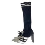 Darich◆ラインニットニーハイブーツ/ロングブーツ/XS/BLK/112435010