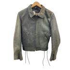 Schott◆シングルライダースジャケット/スタッズカスタム/レザークラフトプロセス社製/M/レザー/BLK