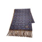 ショッピングHERMES HERMES◆マフラー/カシミア/BLU/チェック/メンズ//