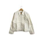 STUSSY◆24SS/ZIP WORK JACKET OVERDYED/M/コットン/WHT/115680