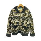 ショッピングカウチン CANADIANSWEATER◆ニット・セーター(厚手)/--/--/BLK/総柄/カウチンセーター/毛羽立ち有///