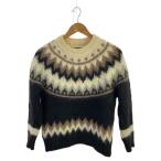 ショッピングノルディック BATONER◆ノルディック柄/ニット・セーター(厚手)/1/モヘア/BLK/BN-18FL-029/