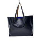 MARNI◆角擦れ有/トライベッカ/トートバッグ/ポリエステル/BLK/BLU