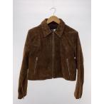ショッピングzara ZARA◆LEATHER SHORT JACKET/M/レザー/BRW/8073/255/776//
