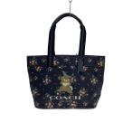 COACH◆トートバッグ/--/BLK/花柄/M1981