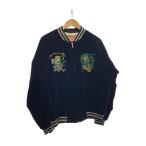 HOUSTON◆飛有棲屯/90s/漢字タグ/風神雷神/スカジャン/L/--/ブラック