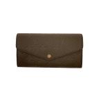 LOUIS VUITTON◆ポルト・フォイユ・サラ_モノグラム・アンプラント/レザー/BRW/総柄/レディース