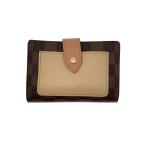 ショッピングダミエ LOUIS VUITTON◆ポルト・フォイユ・ジュリエット_ダミエ・エベヌ/PVC/BRW/総柄/レディース