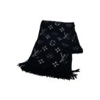 LOUIS VUITTON◆エシャルプ・ロゴマニアシャイン_モノグラム_BLK/ウール/BLK/モノグラム/レディース//