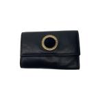 BVLGARI* чехол для ключей / кожа /BLK/ одноцветный / мужской 