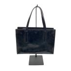 ショッピングエナメルバッグ PRADA◆トートバッグ/エナメル/BLK/無地
