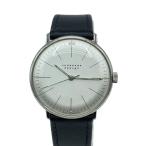 JUNGHANS/クォーツ腕時計/アナログ/レザー/WHT/BLK/SS/027/3700.00