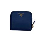 ショッピングPRADA PRADA◆2つ折り財布/レザー/BLU/無地/レディース