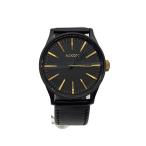 ショッピングnixon NIXON◆クォーツ腕時計/アナログ/レザー/BLK/BLK/thesentry