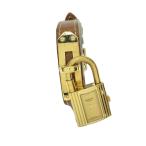 HERMES◆クォーツ腕時計/アナログ/レザー/GLD/BRW
