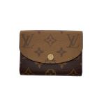 ショッピングモノグラム LOUIS VUITTON◆ポルト・モネ・ロザリ_モノグラム・リバース/PVC/BRW/総柄/レディース