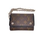 LOUIS VUITTON◆ポルト・フォイユ・コンパクト_モノグラム・マカサー/PVC/BRW/メンズ