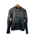 VANSON◆シングルライダースジャケット/L/--/BLK