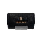 MIU MIU◆MIU MIU ミュウミュウ/キーケース/--/BLK/無地/レディース/5PG222