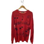 Mr.BATHING APE◆ニット・セーター(厚手)/XL/ウール/RED/総柄/007KNH801001M