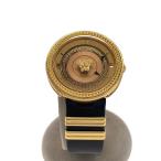 VERSACE◆腕時計/アナログ/レザー/GLD/BLK/VLC030014//