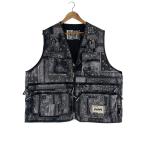 EVISUKURO◆ペイズリープリントオーバーサイズカーゴベスト/XL/ポリエステル/GRY