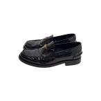 PRADA◆24aw/ブラッシュドレザー/トライアングルローファー/6/BLK/2DB223