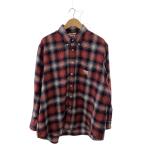 STUSSY◆WORK CHECK/ネルシャツ/長袖シャツ/M/コットン/RED/チェック/ws4232wra