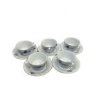 ROYAL COPENHAGEN◆カップ&ソーサー/5点セット/WHT/絹谷幸二/日月天〓富嶽