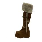 Darich◆25AW/厚底/フェイクムートンニーハイブーツ/ロングブーツ/L/BRW