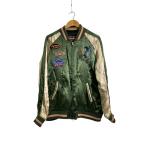 VANSON◆スカジャン/XL/レーヨン/GRN/無地