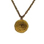 CHANEL◆ネックレス/ゴールド/トップ有/レディース/ヴィンテージコインネックレス/