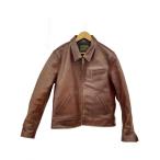 シングルライダースジャケット/XL/レザー/BRW