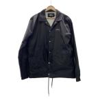 STUSSY◆ジャケット/L/ナイロン/BLK/コーチジャケット